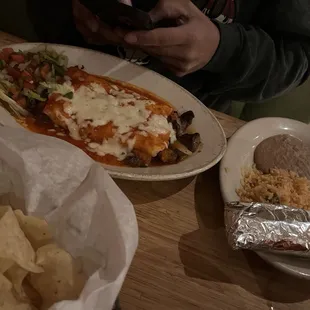 Beef fajita enchiladas