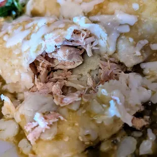 Chicken Tomatillo Enchiladas cut open