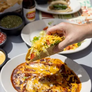 a plate of mexican food