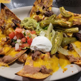 Combo nachos (fajita chicken and beef). Really very good and lots to eat!