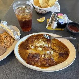 Enchiladas Pefecta - cheese and onion.