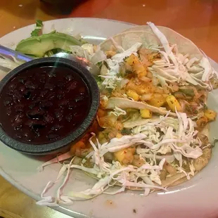 Pico de piña shrimp tacos