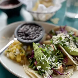 a plate of mexican food