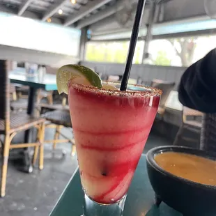 House frozen prickly pear margarita