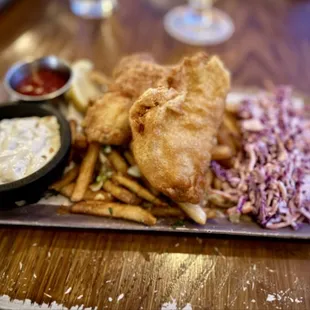 fish and chips, fish, food, seafood