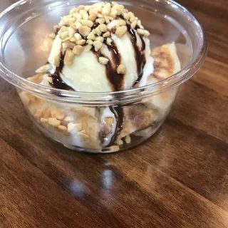 Korean Sweet Pancake with Vanilla Ice Cream