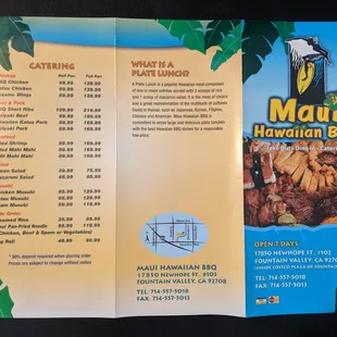 Menu with price as of Oct2021