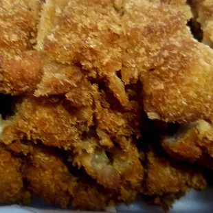 Top view pof the Katsu Chicken not over breaded or over fried. So good!