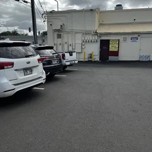 Parking in the back on Olive St.