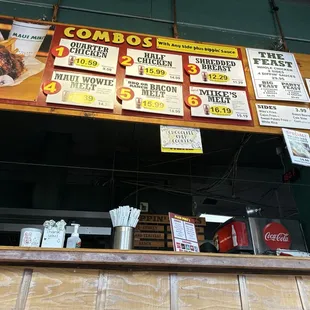 Menu items