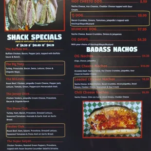 Other side of the menu