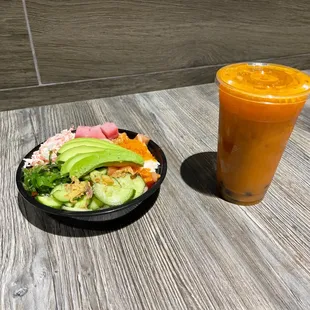 Thai tea and a Large Bowl