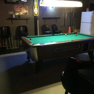 a pool table in a pub