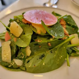 a closeup of a plate of salad
