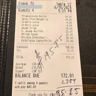 Notice how unprofessionally the tip was forced, and they put 4 guests... not sure what that's about but there's still no justification.