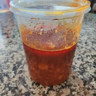 Ordered  a large menudo  and this is what we picked up 18.00 for half a container. Not worth it