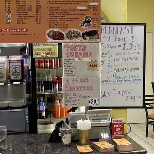 the menu