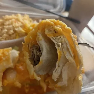 #10 combo, giant burrito for a tiny amount of meat, not worth the money at all