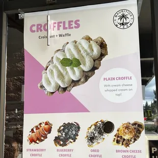 Different croffle flavors