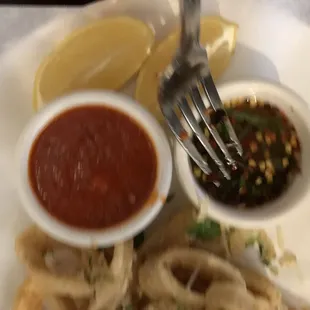 Calamari Fritti &quot;sauce on the right is to die for&quot;