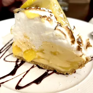 a slice of lemon pie