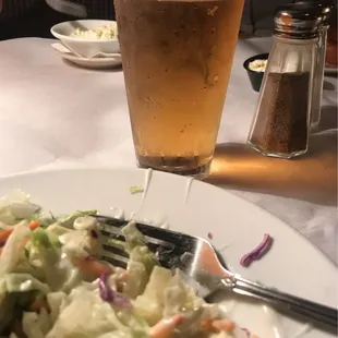 Salad and beer