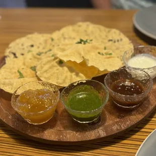 Papadum platter