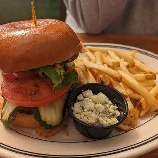Blue Ribbon burger with an extra side of Bleu cheese!