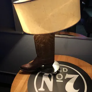 a cowboy boot lamp
