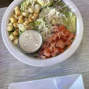 Avocado salad (bigger than it looks) the bowl is deep.