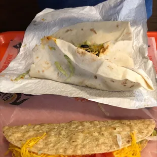 a tortilla and a burrito