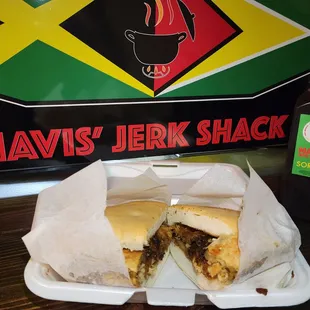 Oxtail-stuffed beef patty