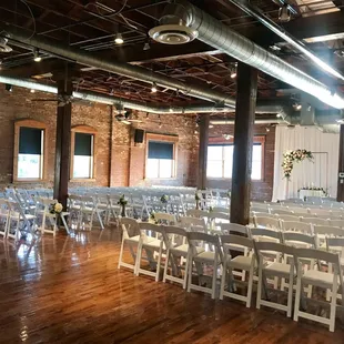 Smaller indoor space where a wedding event took place 8.3.19