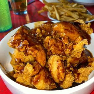 Boneless Wings (teriyaki) and Side French Fries