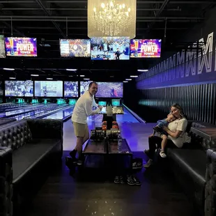 Bowling lanes VIP with animation