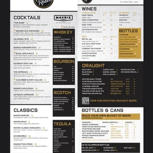 a sample of the menu
