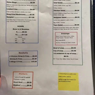 menu for maw maws diner