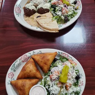 Samosa Plate and veggie plate