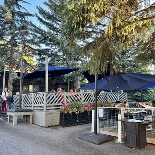 Outdoor dining in the summer