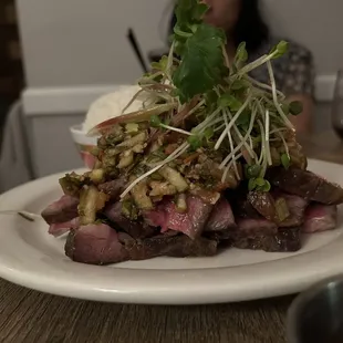 Steak with cambodian chimichurri