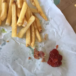 Fries (this is half the order of fries).