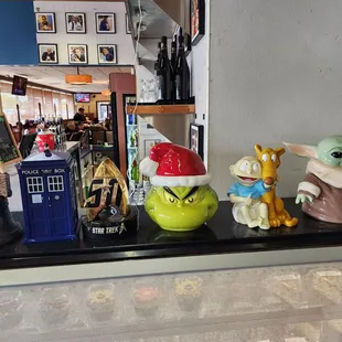 a row of toy figurines