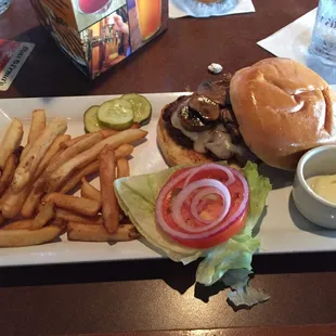 Mushroom Swiss burger