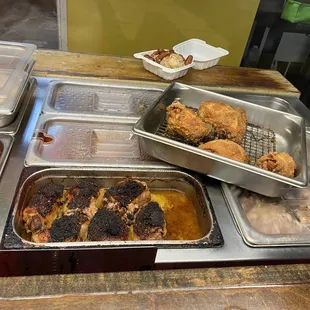 Baked chicken, fried chicken