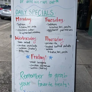 Today's (Friday) specials