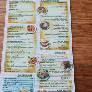 Front of menu