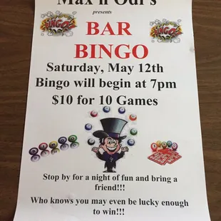 Join us for Bar Bingo
