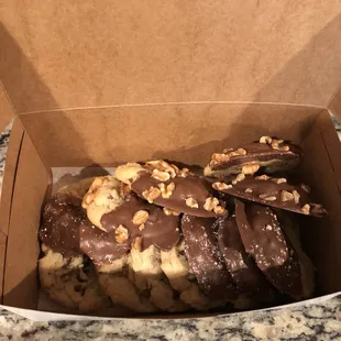 a box of chocolate covered cookies