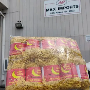 Long sparkly gold eyelash yarn