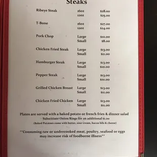 menu